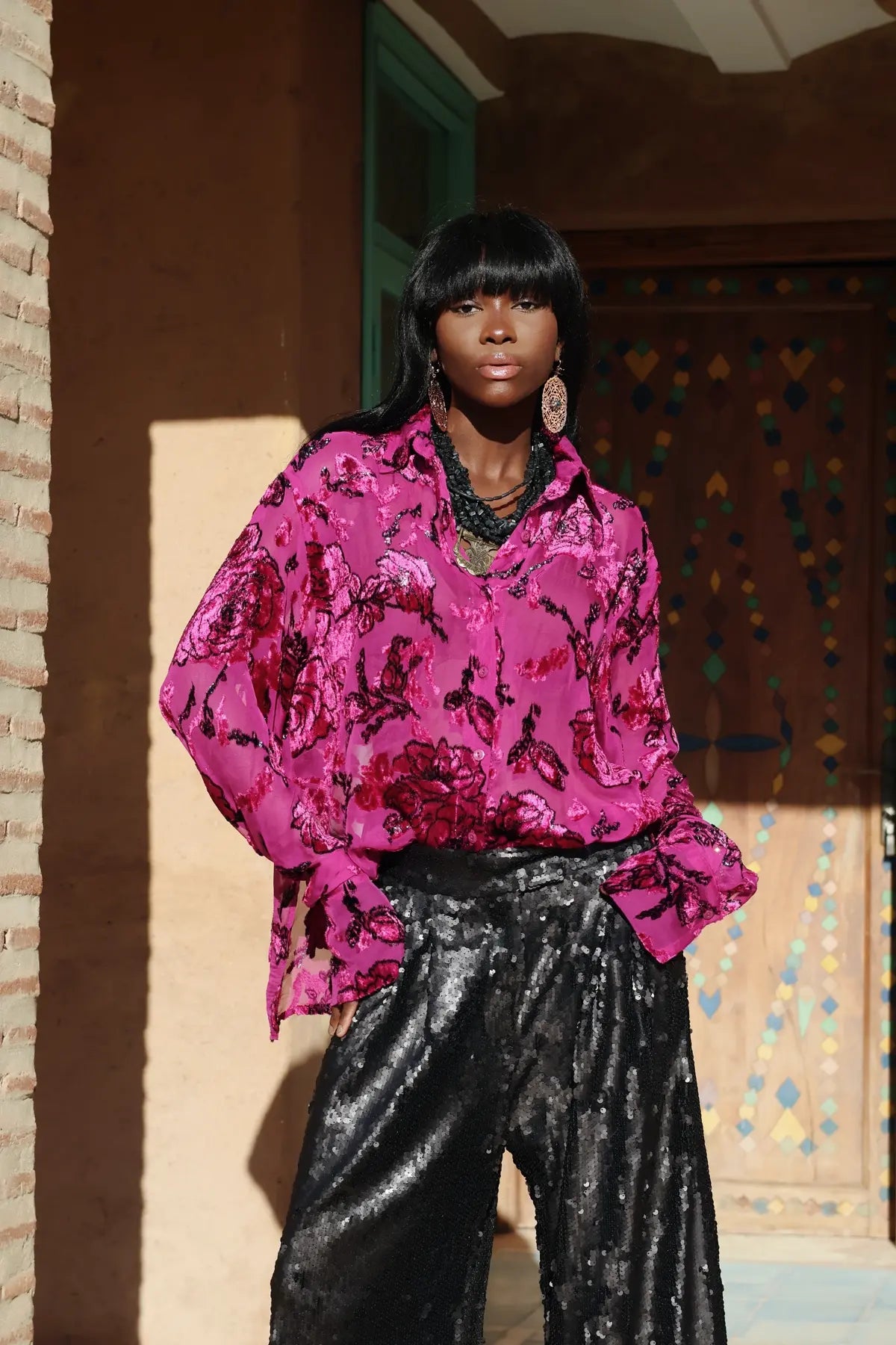 Pantalon Glossy Noir